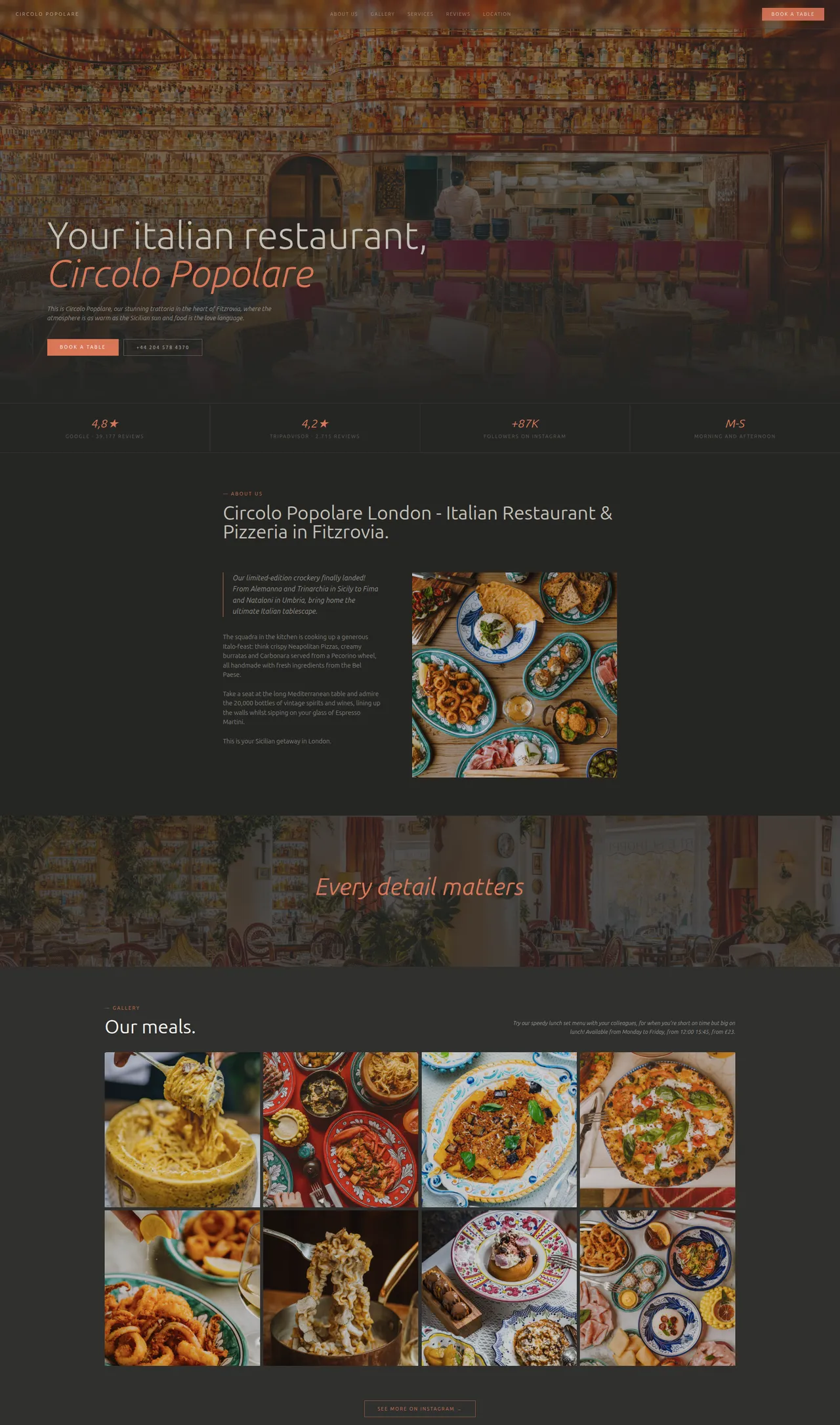 Circolo Popolare website built with Quosel